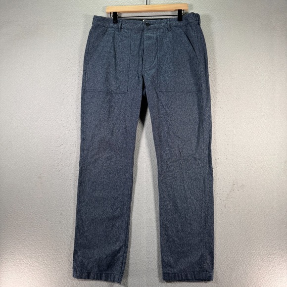 Wallace & Barnes Military Camp Chino Pants Men 35x32 Blue Flap Pocket Adjustable - Picture 1 of 14